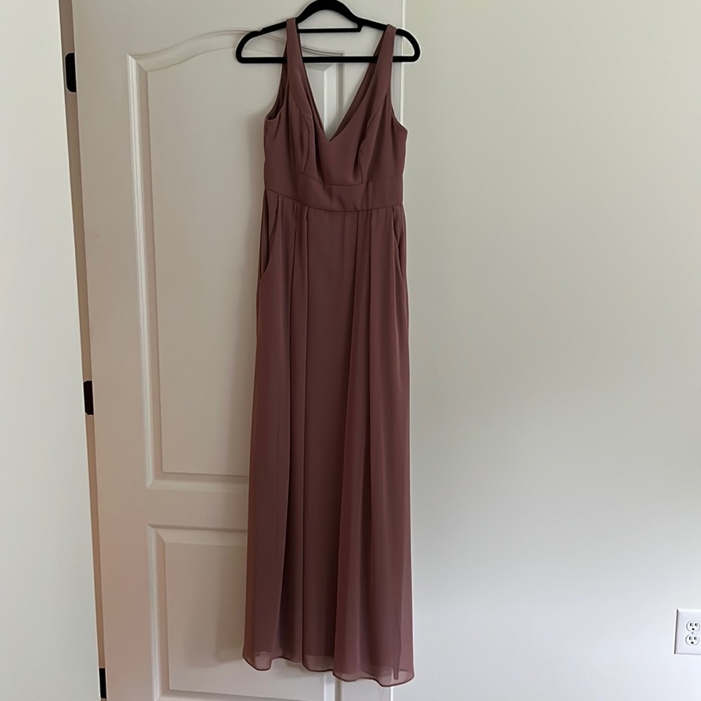After Six Bridesmaid Dress (Style 1519) Size 6 with Extra Length- Color Sienna